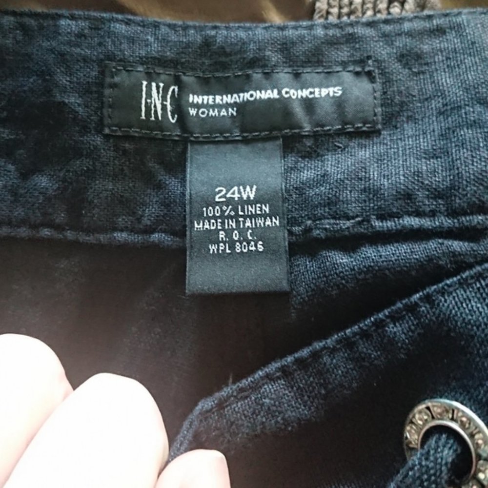 INC International Concepts 100% Linen Pants Sz 24W - Picture 6 of 8